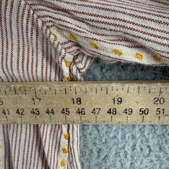 Lucky Brand Boho Striped Embroidered Peasant Blouse | Size Small - Picture 7 of 12